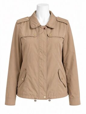 Size L Massimo Dutti Women’s Blush Quilted Lightweight Utility Jacket Coat